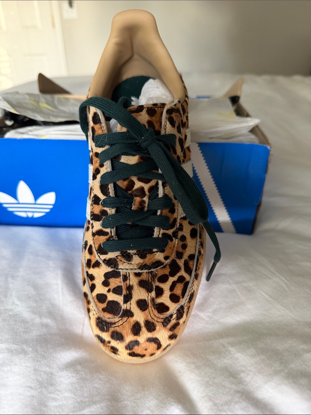 adidas Leopard Print Gazelle Sneakers - Cream, Tan & Black NWT - Picture 2 of 4